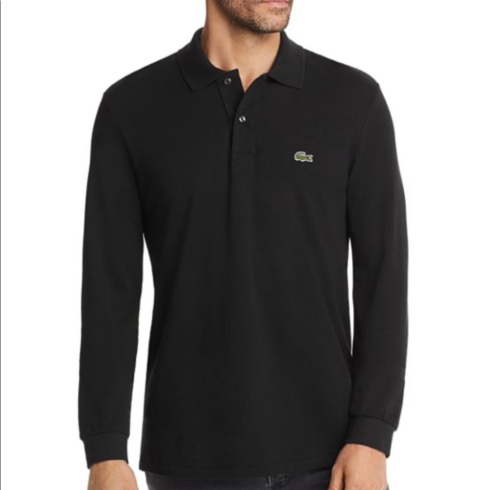 Black long sleeve Lacoste polo